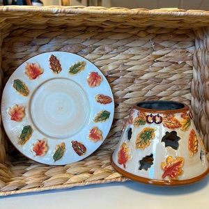 Fall Yankee Candle Holder w/Topper